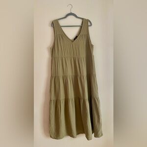 Quince Organic Cotton Gauze Tiered Maxi Dress